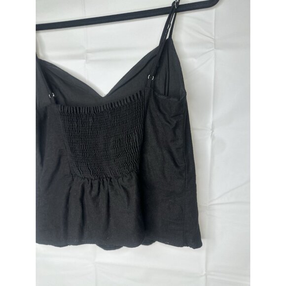 Zara Black Sweetheart Neckline Crop Top Tank Womens Large Adjustable - Picture 4 of 12